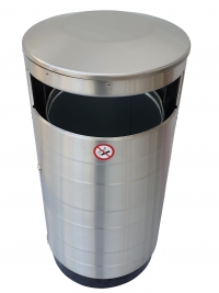 Edelstahl Abfallbehälter 70L - Ascher Kombination | comodul BARREL A2
